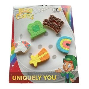 Lucky Charms Cereal Crocs Jibbitz 5 Charms Marshmallow Rainbow Star Unicorn